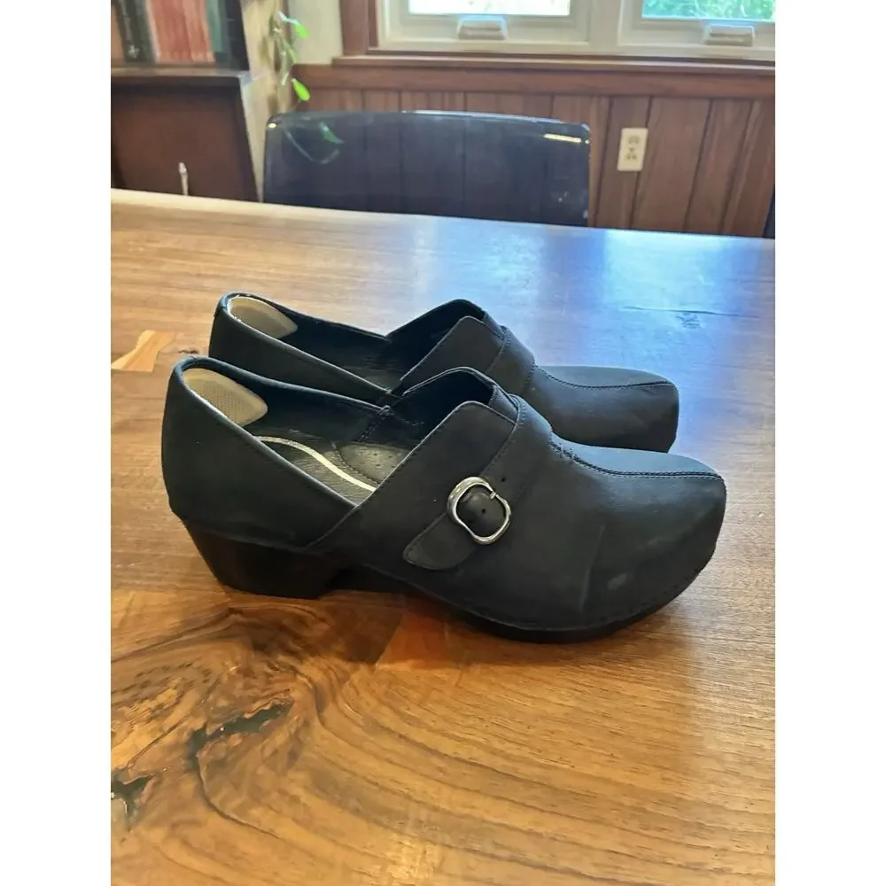DANSKO‎ Tamara Professional Clog Mule Black Buckle Nursing Work Shoe - Size 41